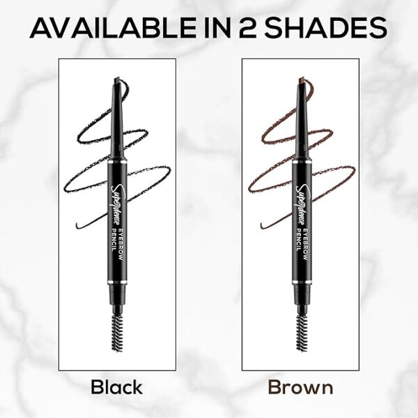 RENEE Superdense Eyebrow Pencil with Spoolie - Black, Smudge Proof, Waterproof, Highly Pigmented for Fill in Brow Gaps, Smooth One-Swipe Precision Application, Enriched with Vitamin C & Jojoba Oil - Image 5