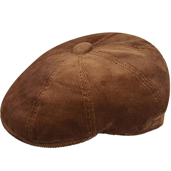 Kangol Men's Cord Hawker Flat Newsboy Cap Hat, Wood, Large