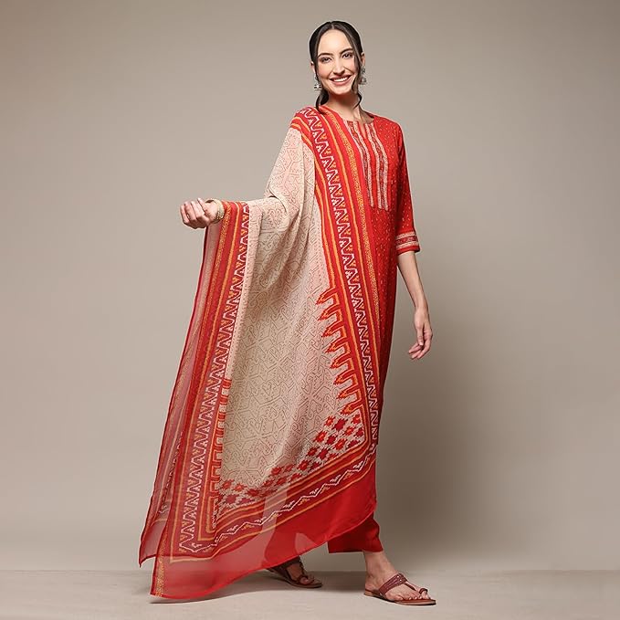 BIBA Poly Crepe Women Salwar Suite Set - Image 3