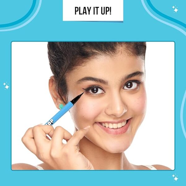 SUGAR POP Waterproof Eyeliner | Lasts Upto 12 Hrs | Lightweight, Quick Drying Formula, Sweatproof, Waterproof, Matte Finish Black | 1.5ml - Image 5