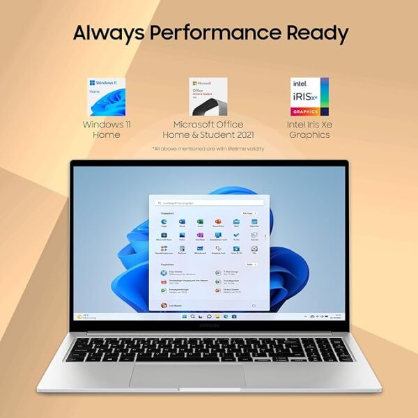 Samsung Galaxy Book3 Core i5 13th Gen 1335U - (8 GB/512 GB SSD/Windows 11 Home) Galaxy Book3 Thin and Light Laptop (15.6 Inch, Silver, 1.58 Kg, with MS Office) - Image 5