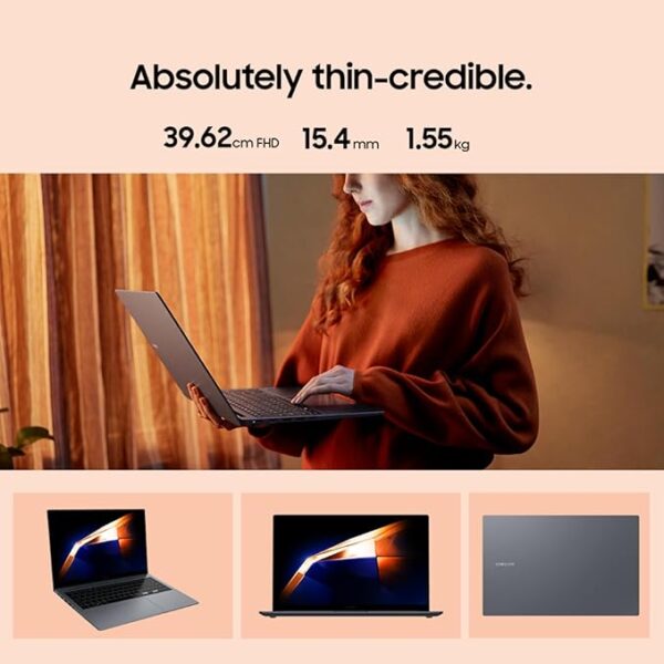 Samsung Galaxy Book4 (Gray, 16GB RAM, 512GB SSD) | 15.6" Full HD Screen | Intel Core i5 1335U Processor | Windows 11 Home | MS Office 2021 | Fingerprint Reader | Intel Iris XE Graphics | RJ45 LAN Port - Image 3