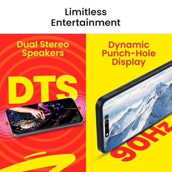 Tecno POP 9 (Startrail Black, 3GB+64GB) |India's 1st Mediatek G50 | IP54 Rated | IR Remote | Dual Speaker with DTS | 36 Month Lag Free Fluency | 15W Fast Charging Support | 5000 mAh Battery - Image 4