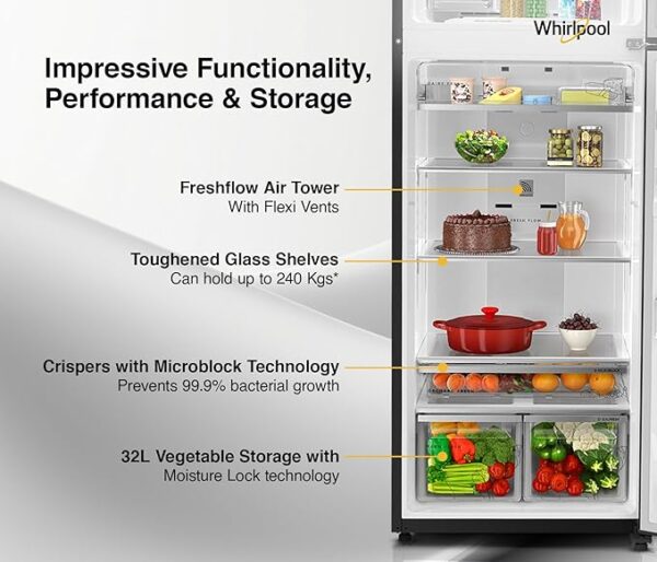 Whirlpool 411L 2 Star IntelliFresh Convertible Inverter Frost Free Double Door Refrigerator (IF INV CNV 455 Steel Onyx-Z, 2s) - Image 4