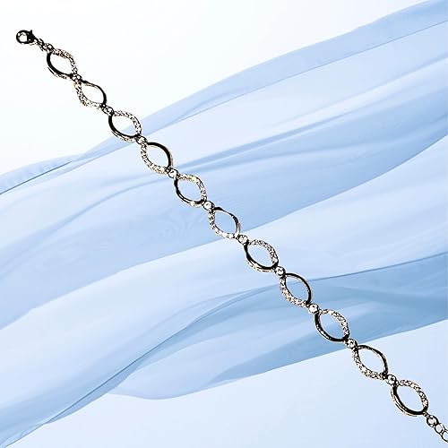 Garnet Jewels Silver Zircon AD Link Bracelet - Image 2