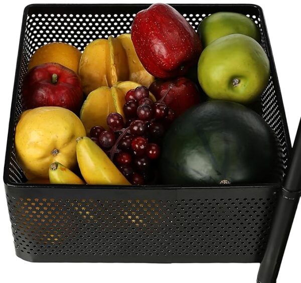 ASHLAS® Kitchen Trolley with Wheels, Kitchen Organizer Items and Storage Solutions for Kitchen Organizer and Kitchen Accessories Items (4 Layer, Square) - Image 6