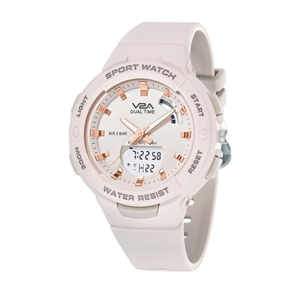 V2A Analog Digital Waterproof Fashion Sports Watch with Backlight Alarm Stopwatch for Women and Girls