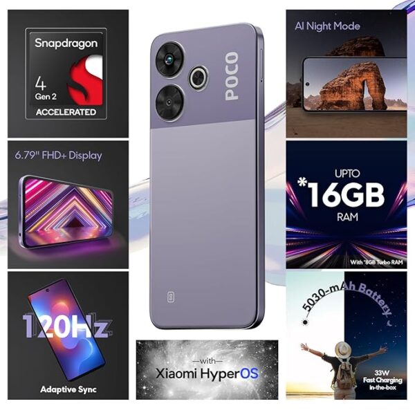 POCO M6 Plus 5G Misty Lavender 8GB RAM 128GB ROM - Image 5