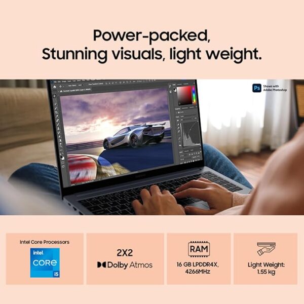 Samsung Galaxy Book4 (Gray, 16GB RAM, 512GB SSD) | 15.6" Full HD Screen | Intel Core i5 1335U Processor | Windows 11 Home | MS Office 2021 | Fingerprint Reader | Intel Iris XE Graphics | RJ45 LAN Port - Image 4