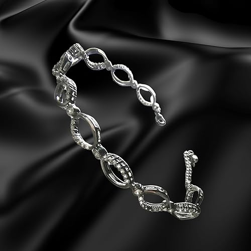 Garnet Jewels Silver Zircon AD Link Bracelet - Image 3