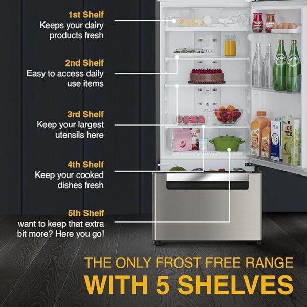 Whirlpool 235 L Frost Free Triple-Door Refrigerator (FP 253D PROTTON ROY RADIANT STEEL(Z) Double Door Refrigerator space) - Image 6