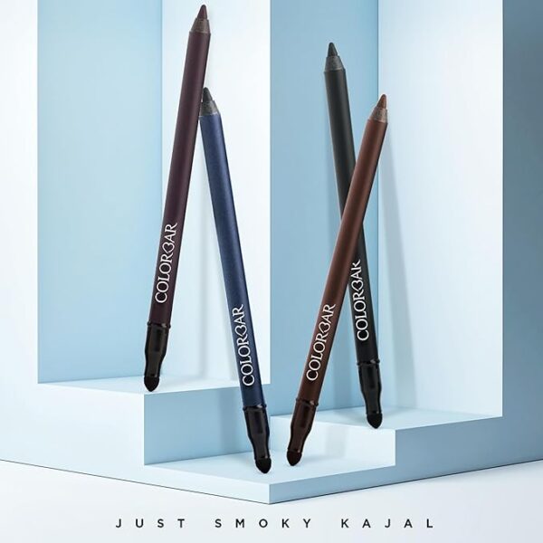 Colorbar Just Smoky Kajal, Just Black, 1.2g | Waterproof & Smudge proof | Soft & Velvety texture | Long lasting Kajal - Image 2