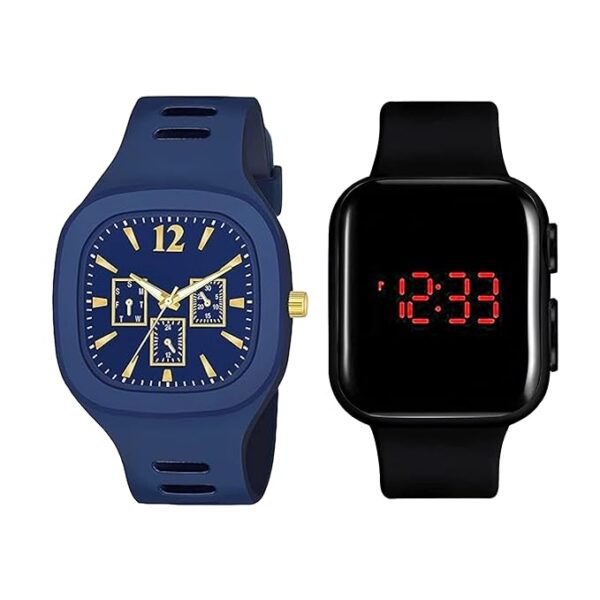 Traditional Design of KIMY Digital Sport & LED Combo Watches for Men and Boys.(Blue)