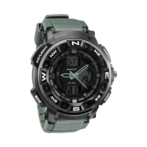 Fastrack AnaDigi Black Dial Plastic Strap Unisex Watch-38076PP02W/NT38076PP02W - Image 2