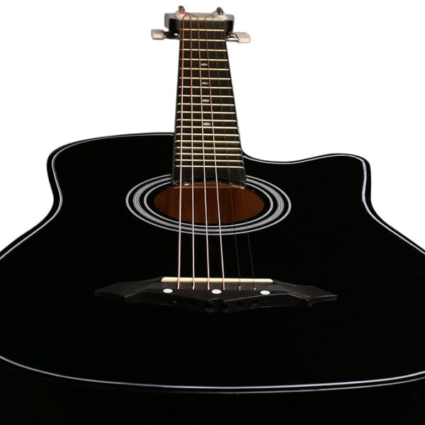 Juârez Acoustic Guitar Kit, 38 Inch Cutaway, 038C with Bag, Strings, Pick and Strap, Black - Image 4