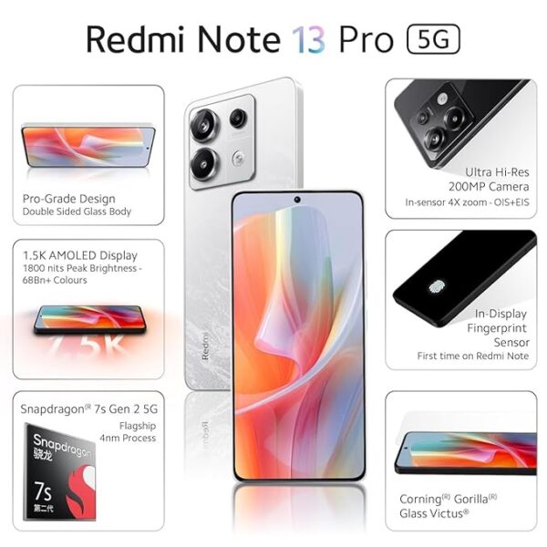 Redmi Note 13 Pro (Arctic White, 12GB RAM, 256GB Storage) Without Offer - Image 2
