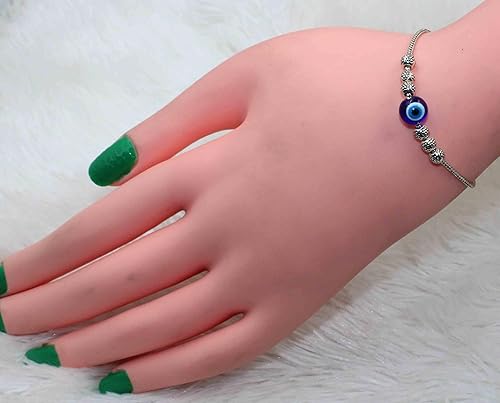 GURJARI JEWELLERS Oxidised Silver Chain Metal Charm Delicate Bracelet for Women and Girls b360 - Image 2