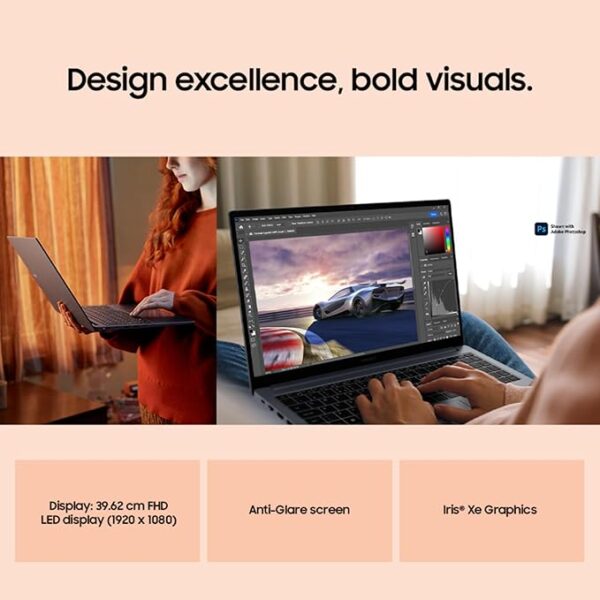 Samsung Galaxy Book4 (Gray, 16GB RAM, 512GB SSD) | 15.6" Full HD Screen | Intel Core i5 1335U Processor | Windows 11 Home | MS Office 2021 | Fingerprint Reader | Intel Iris XE Graphics | RJ45 LAN Port - Image 6