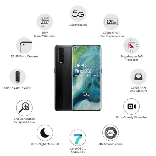 OPPO Find X2 (Black, 12GB RAM, 256GB Storage) with No Cost EMI/Additional bank Offers - Image 3