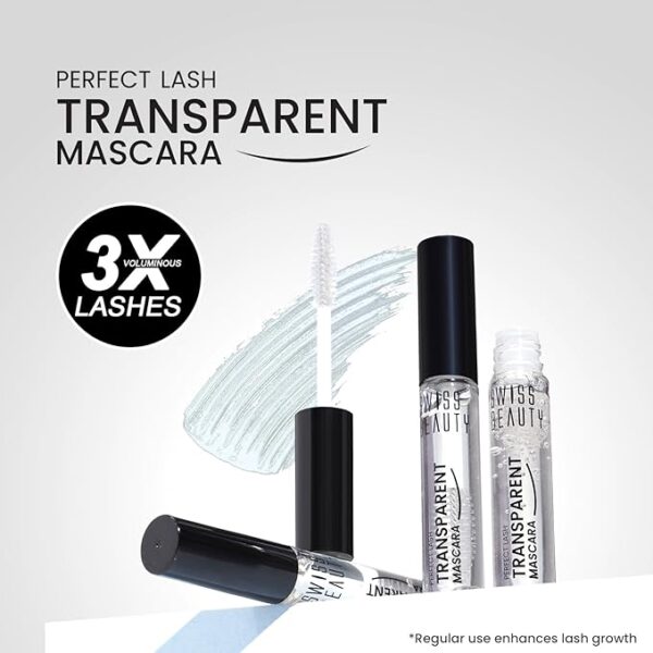 Swiss Beauty Perfect Lash Transparent Volumizing Mascara | Lightweight and Non sticky With Lash Growth Formula| 7ml - Image 5