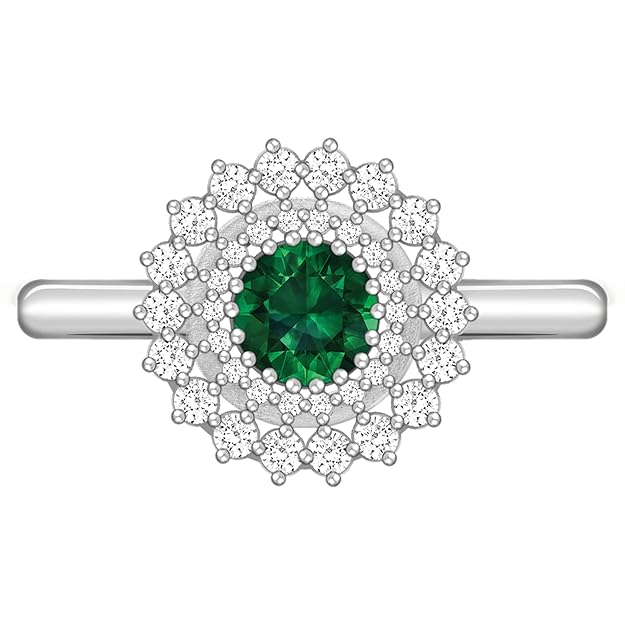 GIVA 925 Silver Zircon Emerald Sunshine Ring, Adjustable | Gifts for Girlfriend, Gifts for Women and Girls | With Certificate of Authenticity and 925 Stamp | 6 Month Warranty*