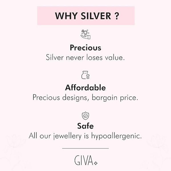 GIVA 925 Silver Zircon Charm Stud Earrings | Gifts for Girlfriend, Gifts for Women and Girls | With Certificate of Authenticity and 925 Stamp | 6 Month Warranty* - Image 5