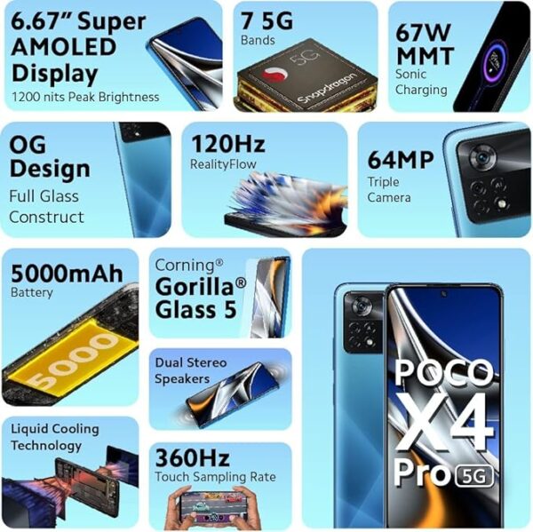 (Refurbished) POCO X4 Pro 5G (Laser Blue, 6GB RAM 128GB Storage) - Image 3
