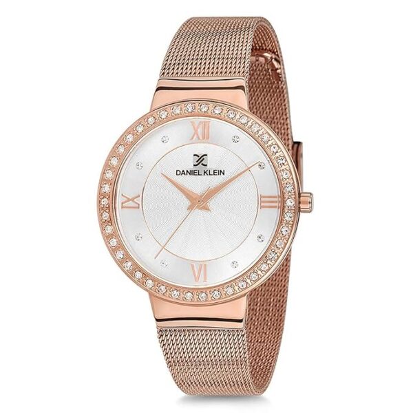 Daniel Klein Metal Analog Dial Women Watch- Dk11683-3, Band_Gold, Dial_Silver