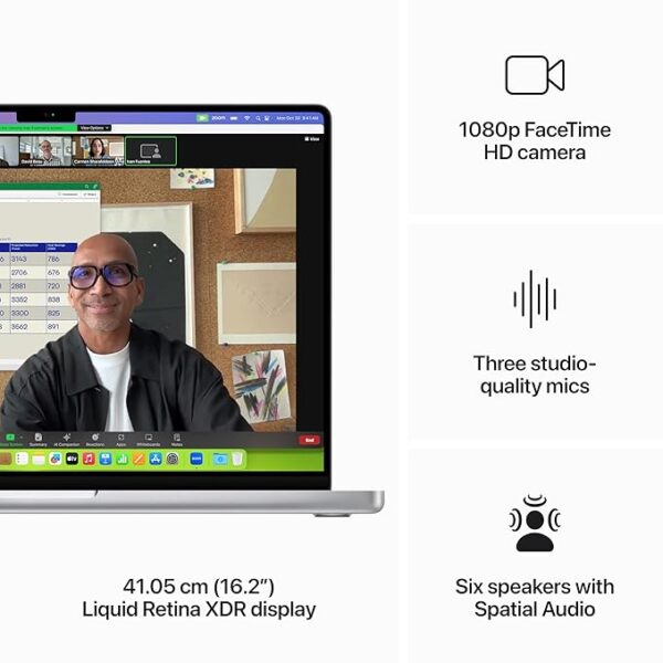 Apple 2023 MacBook Pro (16-inch, Apple M3 Max chip with 16‑core CPU and 40‑core GPU, 48GB Unified Memory, 1TB) - Silver - Image 4