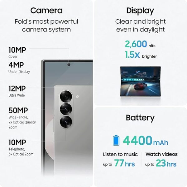 Samsung Galaxy Z Fold6 5G AI Smartphone (Pink, 12GB RAM, 256GB Storage) - Image 3