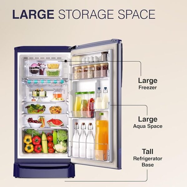 Godrej 234 L 3 Star 24 Advanced Capillary Technology Direct Cool Single Door Door Refrigerator With Base Drawer (RD EDGEPRO 240C TDF MN WN, Marine Wine) - Image 5