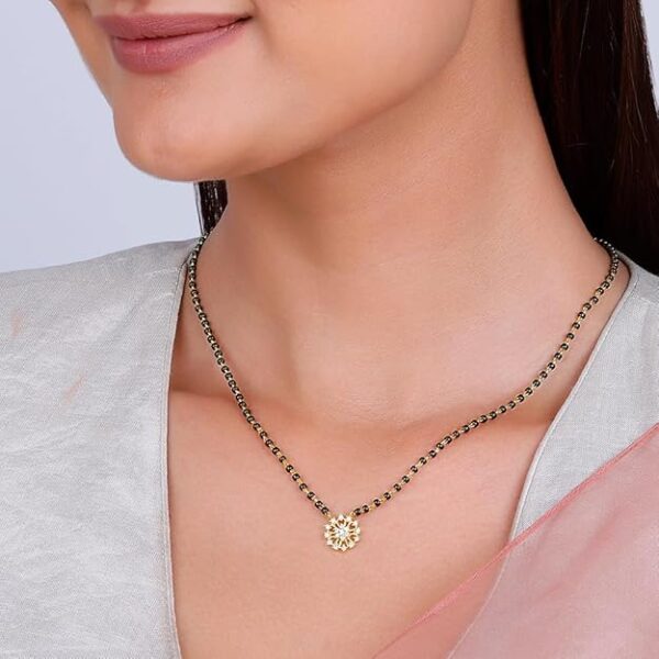 GIVA 925 Silver Golden Full of Promise Mangalsutra| Necklace to Gift Women & Girls | With Certificate of Authenticity and 925 Stamp | 6 Months Warranty - Image 2