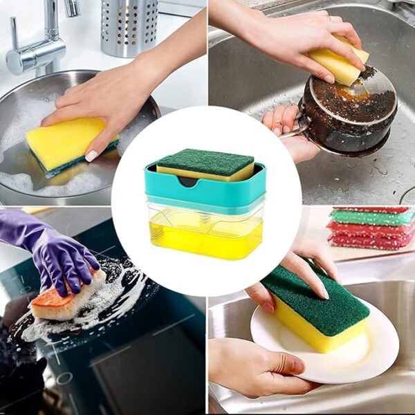 GOLWYN Plastic Soap Dispenser For Kitchen Accessories Items Dish Utensils (450 Milliliters), Multicolour - Image 4
