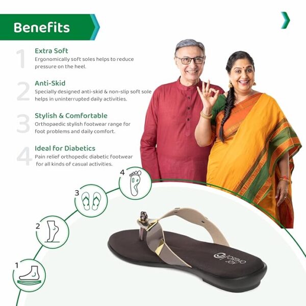 ORTHO JOY Fancy doctor slippers | Soft and stylish chappal for women | Comfortable flat sandals for women stylish - Image 3