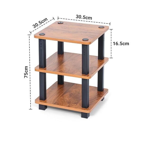 Livzing Turn N Tube 3 Tier Wooden Multipurpose Storage Shelves and Display Organizer with Utility Storage for Home Decor - Bedside Table, Kitchen, Bathroom Organizer Shelf, Countertop Spice Rack - Image 2