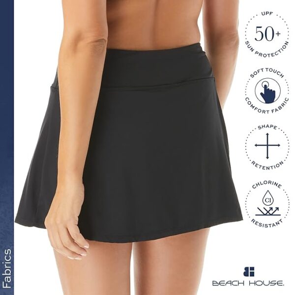 BEACH HOUSE Emma Multi-Sport Swim Skort — Running, Tennis, Pickleball Skirt with Boy Shorts, 001 Black, 16 - Image 3