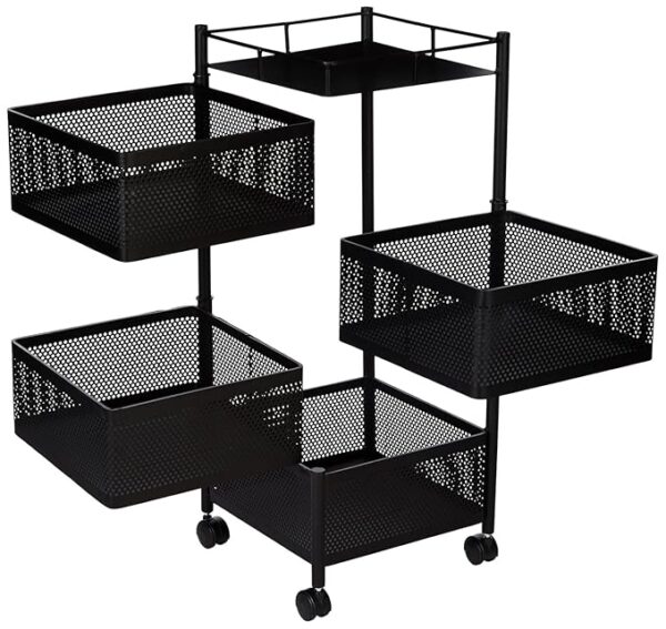 ASHLAS® Kitchen Trolley with Wheels, Kitchen Organizer Items and Storage Solutions for Kitchen Organizer and Kitchen Accessories Items (4 Layer, Square) - Image 7