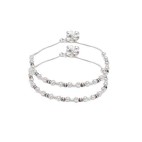 A-One Collection Anklets (Payal) Silver Plain Descent Style For Women & Girls