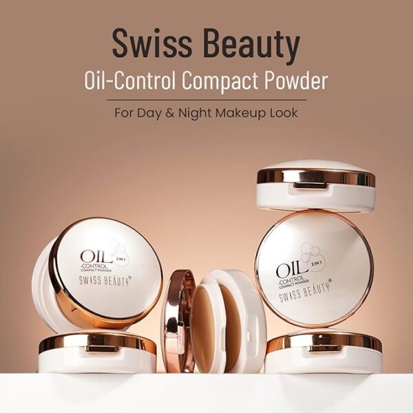 Swiss Beauty Oil Control Compact Powder | Lightweight Compact Powder For Matte Flawless Finish | Face Makeup, Shade 01 Pearl-Ivory, 20 Gm | - Image 5