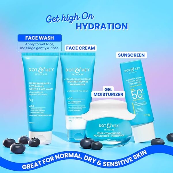 DOT & KEY Barrier Repair + Hydrating Gentle Face Wash With Probiotic | Ceremide Face Wash | For Dry Skin,Normal Skin & Sensitive Skin | Gently Cleanses Skin From Dirt & Oil For Unisex,100Ml - Image 2