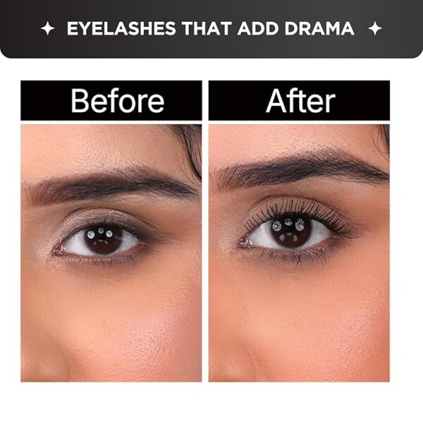 BELLAVITA Intense Drama Waterproof Mascara 8ml | Lengthening & Volumizing Mascara | Curl Lock Formula | Smudge-Proof | Waterproof | Jet Black - Image 4