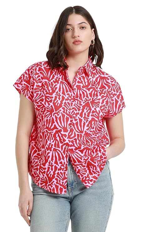 High Star Women Cotton Striped Oversized Fit Collar Full Sleeves Shirts (Copy) - Image 5