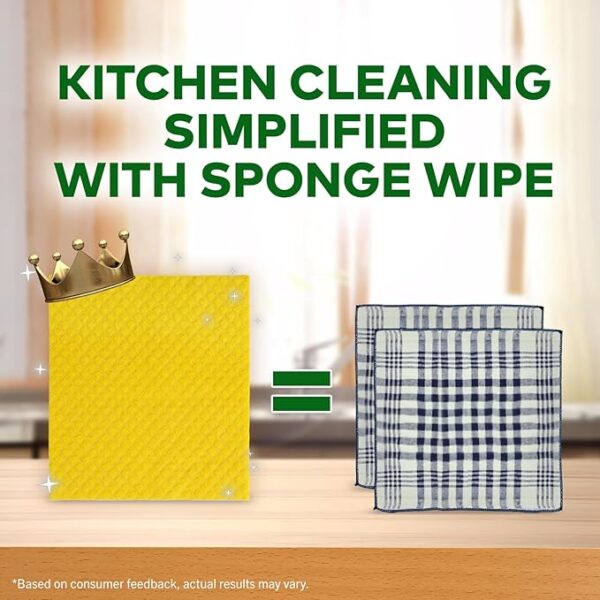 Scotch-Brite Sponge Wipe Resusable Kitchen Cleaning foam Cellulose wood Sponge- Easy to use, Multi- color & Biodegradable (pack of 5) - Image 4