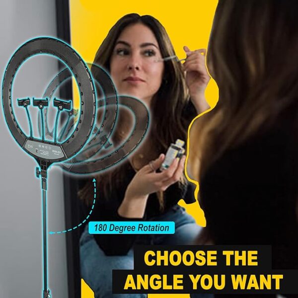 Tygot Professional 46 CM (18 inch) Big LED Ring Light with 2 Color Modes Dimmable Lighting | For YouTube | Photo-shoot | Video shoot | Live Stream | Makeup & Vlogging | Compatible with iPhone/ Android Phones & Cameras - Image 5