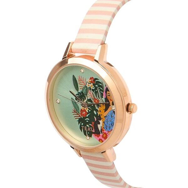 TEAL BY CHUMBAK Round Dial Analog Watch for Women|Early Blossom Collection| Solid Vegan Leather Strap|Gifts for Women/Girls/Ladies |Stylish Fashion Watch for Casual/Work - Image 4