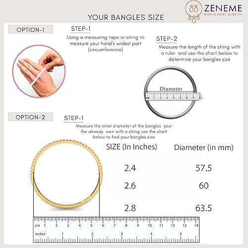 Ratnavali Jewels Silver Plated American Diamond CZ Traditional White Heavy Kada Bangles for Women - Image 6