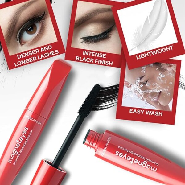 FACES CANADA Magneteyes Range Trio Pack - Black, 13.35 g | Kajal + Eyeliner + Mascara | Lightweight | Long Lasting | Smooth Texture | Precise Application | Intense Color Payoff | Paraben Free - Image 5