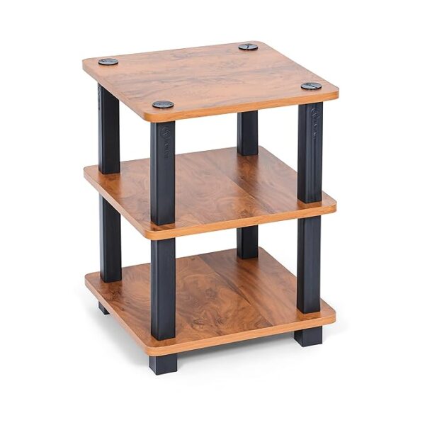 Livzing Turn N Tube 3 Tier Wooden Multipurpose Storage Shelves and Display Organizer with Utility Storage for Home Decor - Bedside Table, Kitchen, Bathroom Organizer Shelf, Countertop Spice Rack