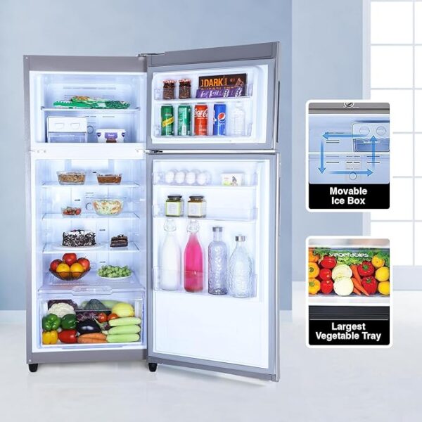 Godrej 223 L 2 Star Nano Shield Technology, Inverter Frost Free Double Door Refrigerator(RF EON 244B RI ST GL, Steel Glow) - Image 4