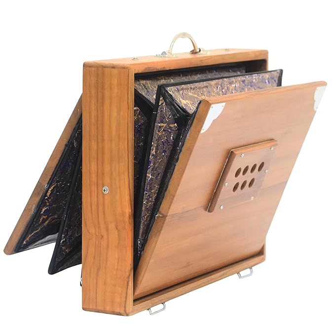 Shrutibox Handmade 13-Key Shrutibox - Natural Teak Wood One Octave Multi-Fold Bellow All wood Shrutibox - Image 4